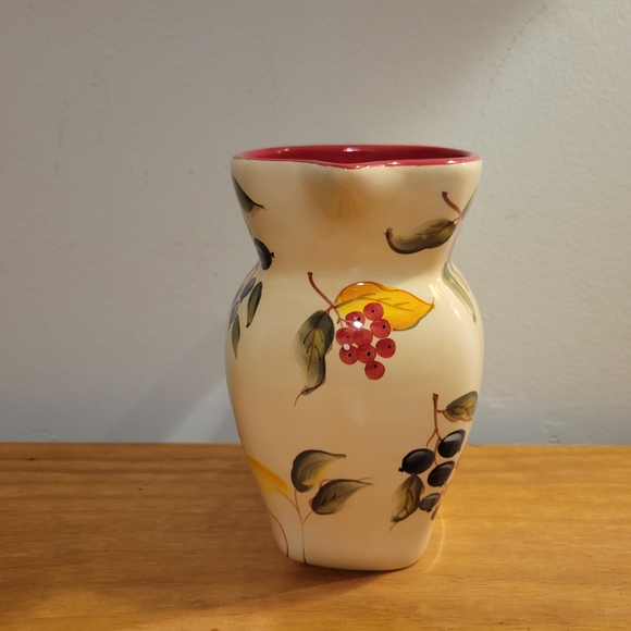 Elegant Ceramic Pitcher with Berry Motif - Picture 2 of 5